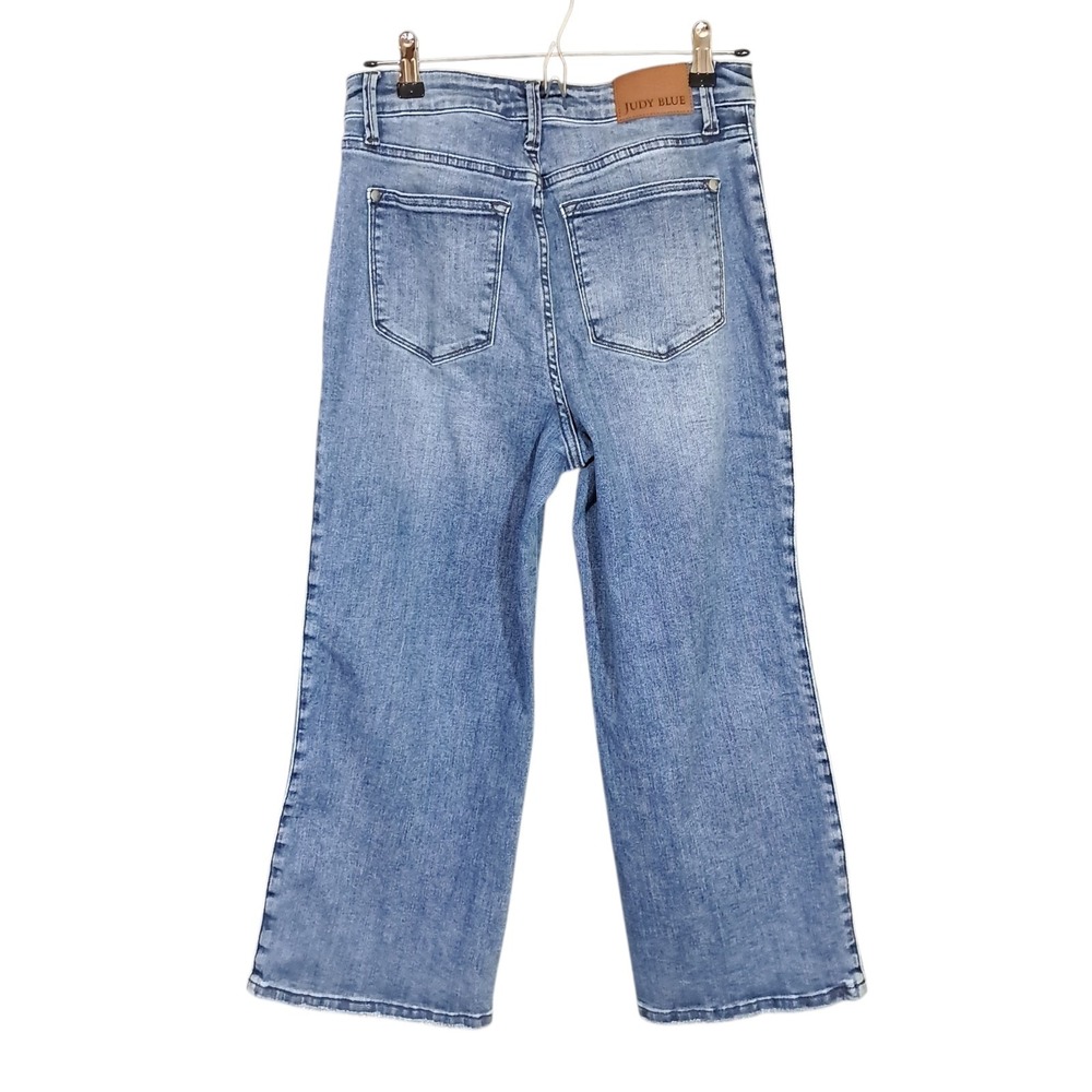 Judy Blue Light Blue Wide Leg Jeans with Side Trim - Picture 2 of 15